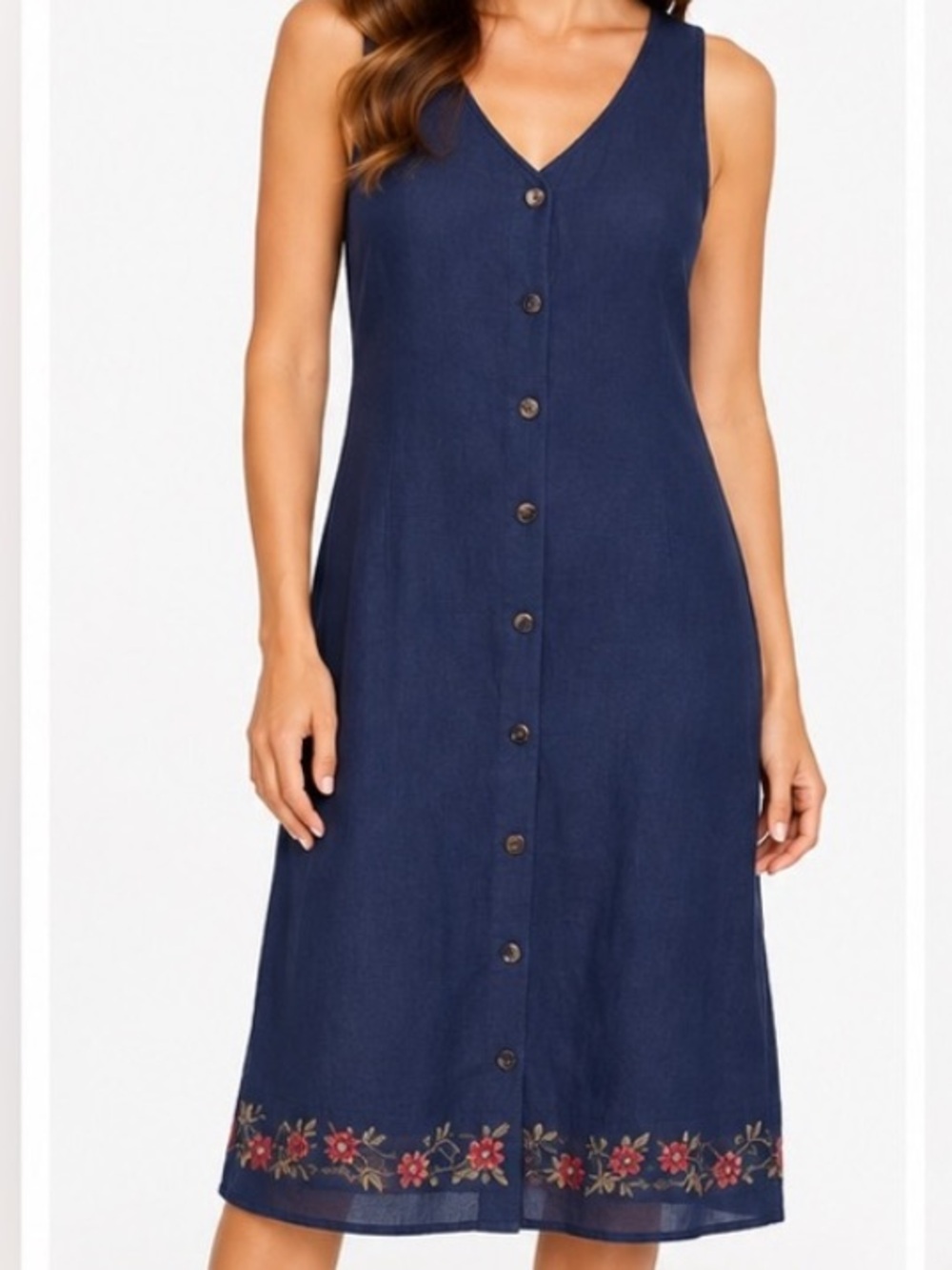 Vintage Napa Valley Dress With Embroidered Bottom